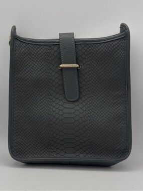 GiGi New York Black Textured Leather Crossbody with Gold Hardware